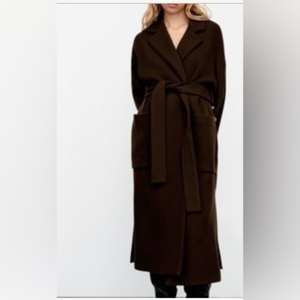 Zara Dark Brown Trench Coat - Picture 1 of 8